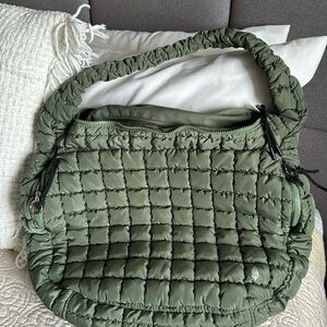 Free People quilted movement bag. Dark olive green.